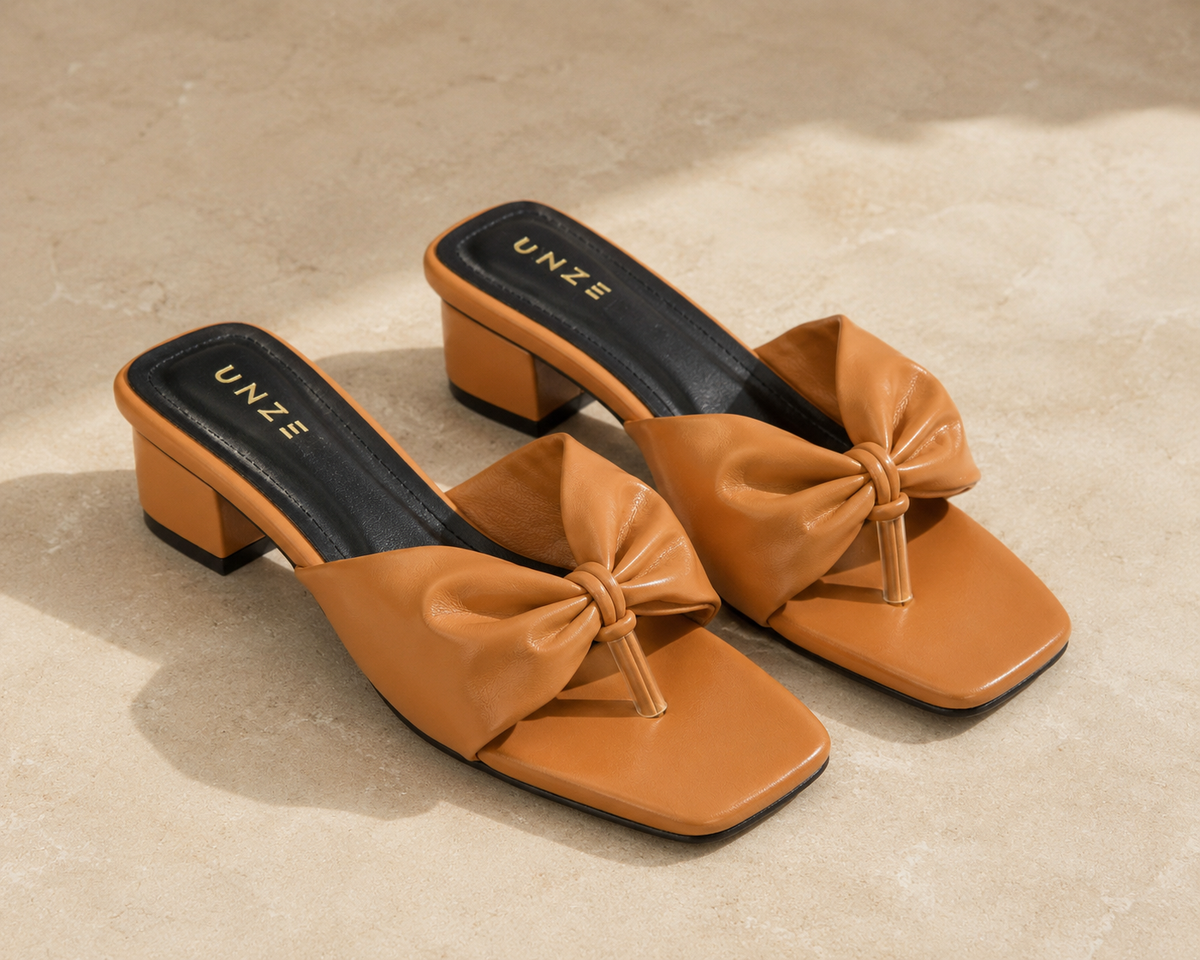Soft Bow Heels Bronze